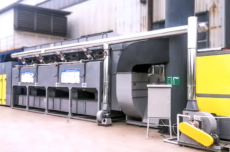 乐竞平台油烟设备生产线实拍图