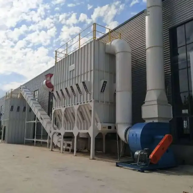 乐竞平台生产的布袋除尘器工作现场